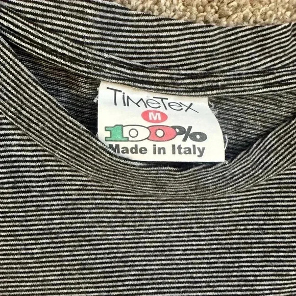 Vintage times Roma Italian striped T shirt size m - Picture 3 of 4